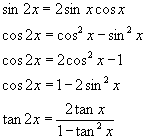 Double Angle Formulas
