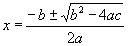 Quadratic Formula